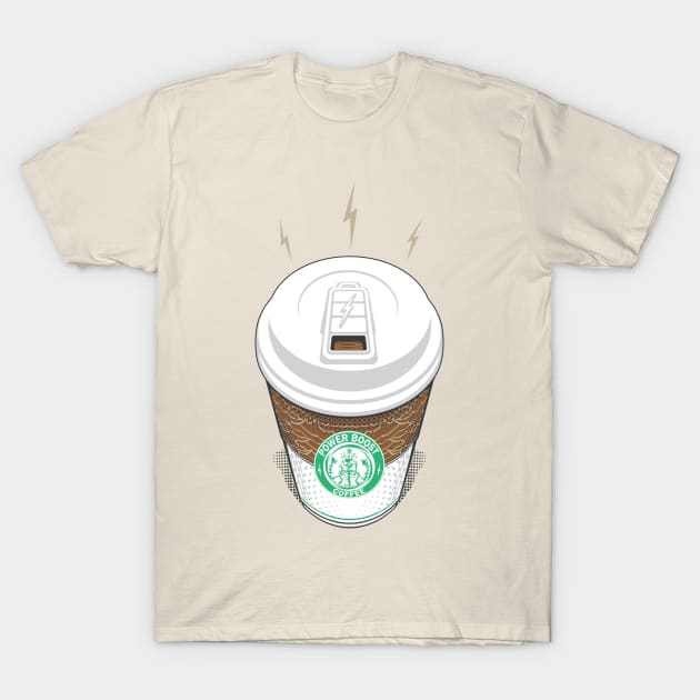 Power Boost Coffee T-Shirt by Sub-Zero Shirt Art